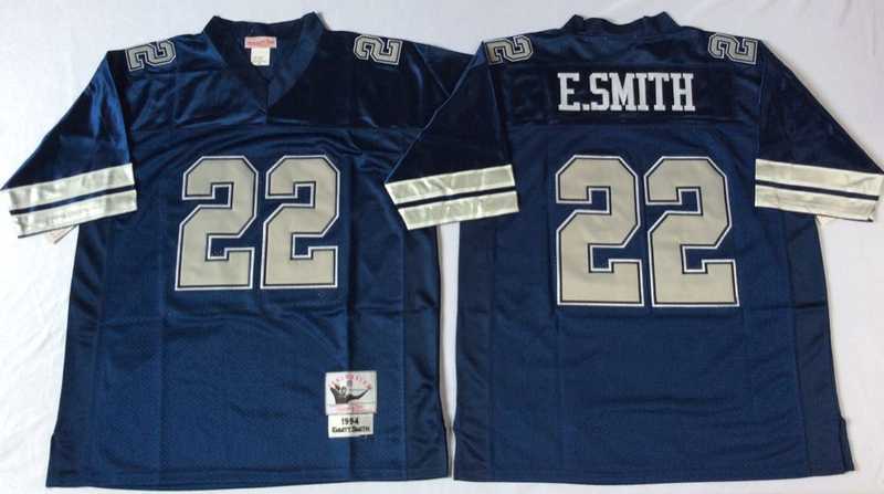 Cowboys 22 Emmitt Smith Navy M&N Throwback Jersey->nfl m&n throwback->NFL Jersey